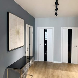 Laminētas iekšdurvis ar aluminija rāmi
