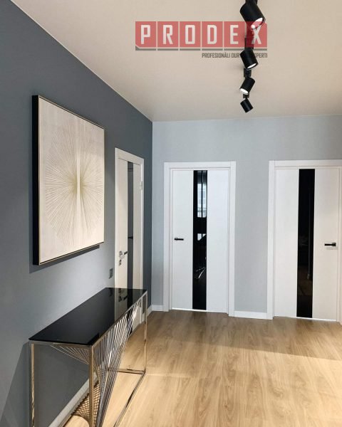 Laminētas iekšdurvis ar aluminija rāmi